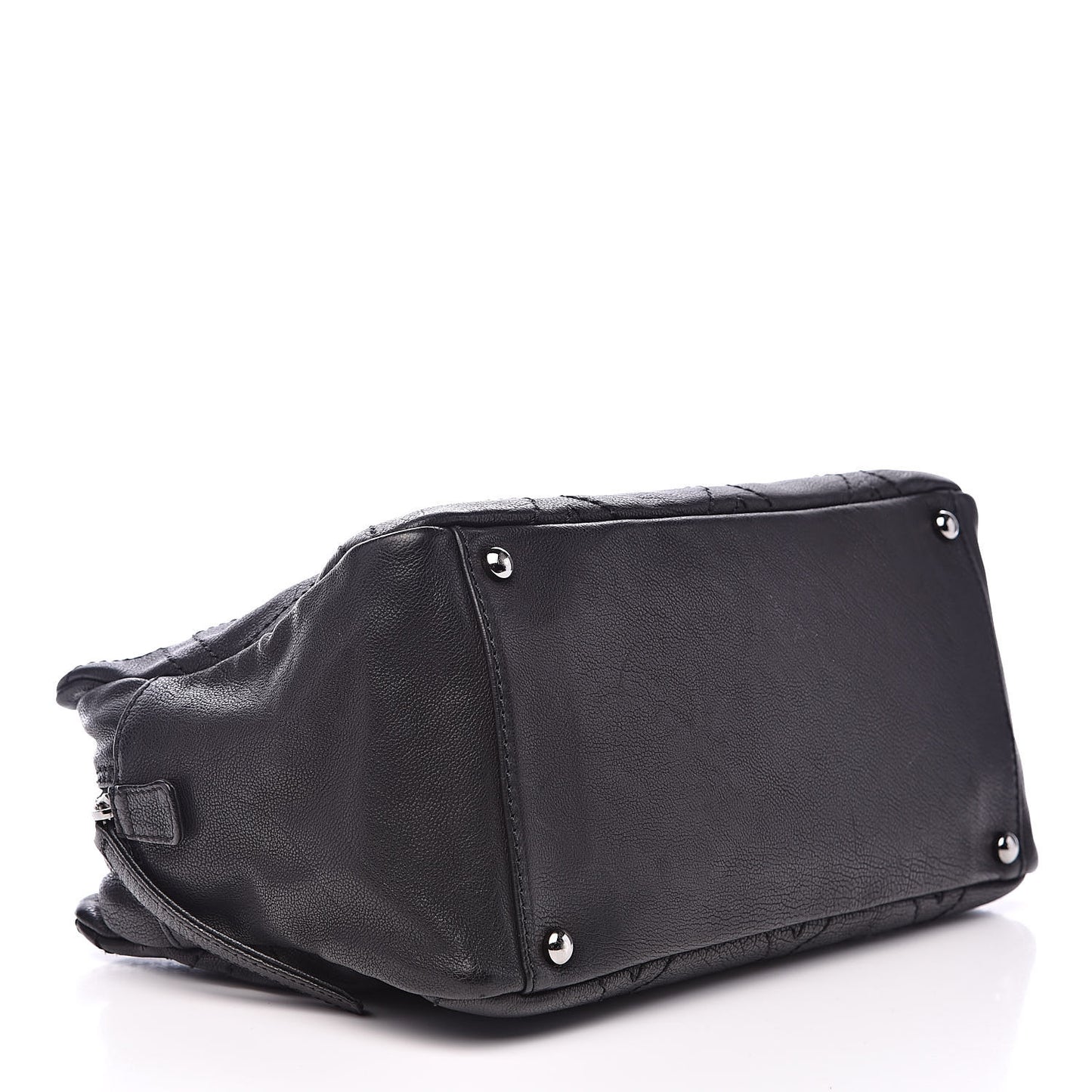 Calfskin Small Diamond Stitch Tote Black
