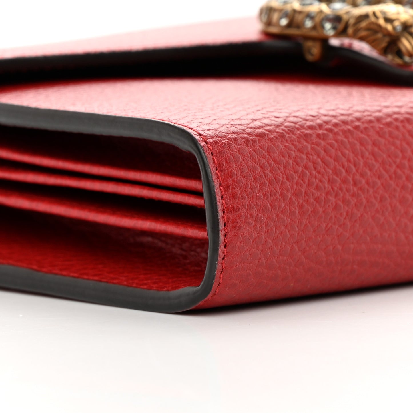 Calfskin Mini Dionysus Chain Wallet Hibiscus Red