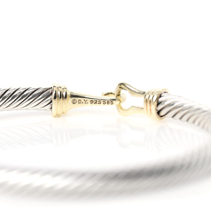 David Yurman Sterling Silver 14K Yellow Gold 5mm Cable Classic Buckle Bracelet 4 of 4