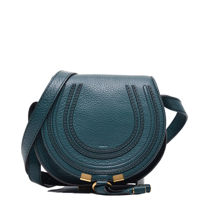 Chloe Calfskin Mini Marcie Round Crossbody Bag Teal 1 of 9