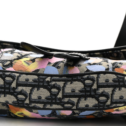 Christian Dior X ALEX FOXOTN Oblique Floral Print Mens Saddle Bag Blue Multicolor 9 of 11