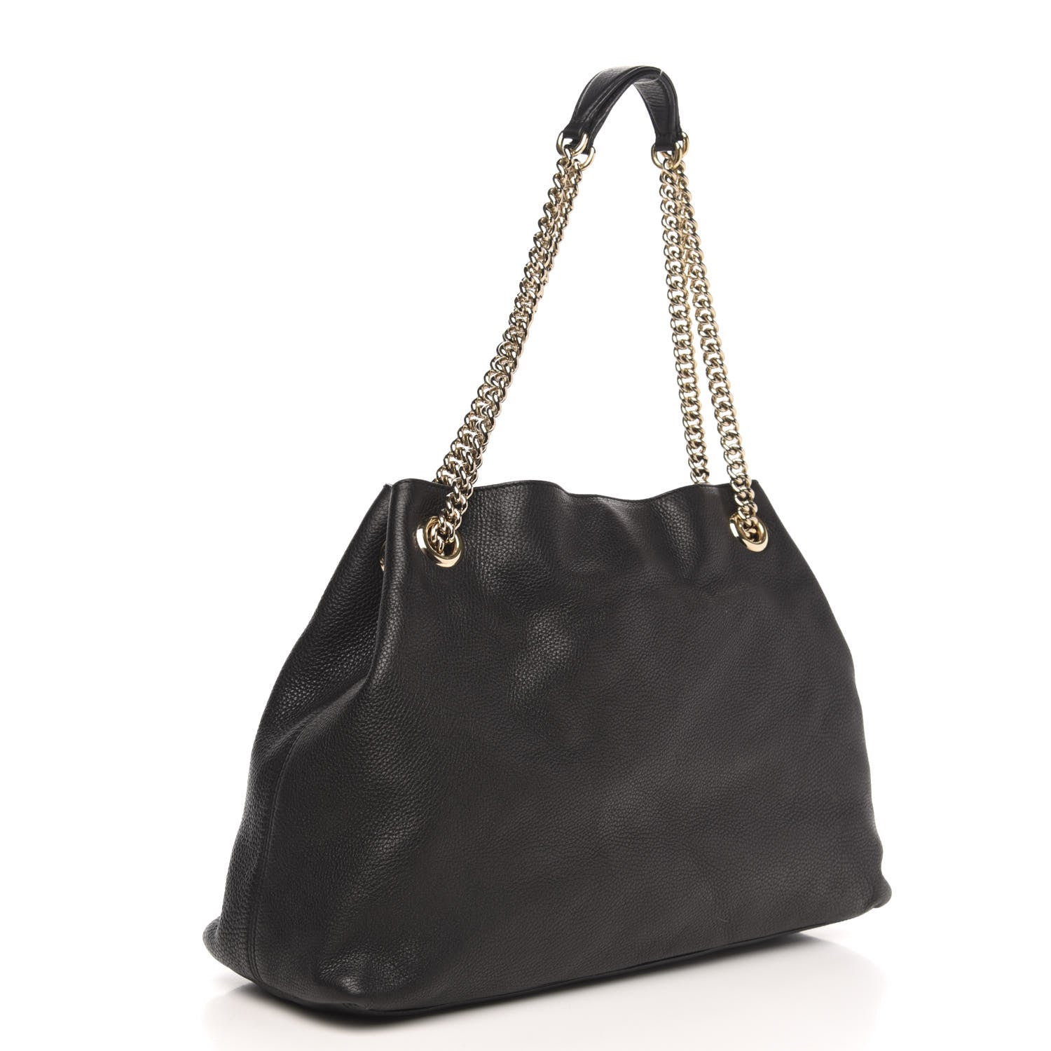 Gucci Pebbled Calfskin Medium Soho Chain Shoulder Bag Black 3 of 12