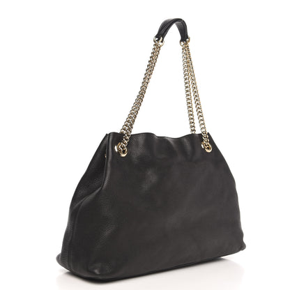 Gucci Pebbled Calfskin Medium Soho Chain Shoulder Bag Black 3 of 12