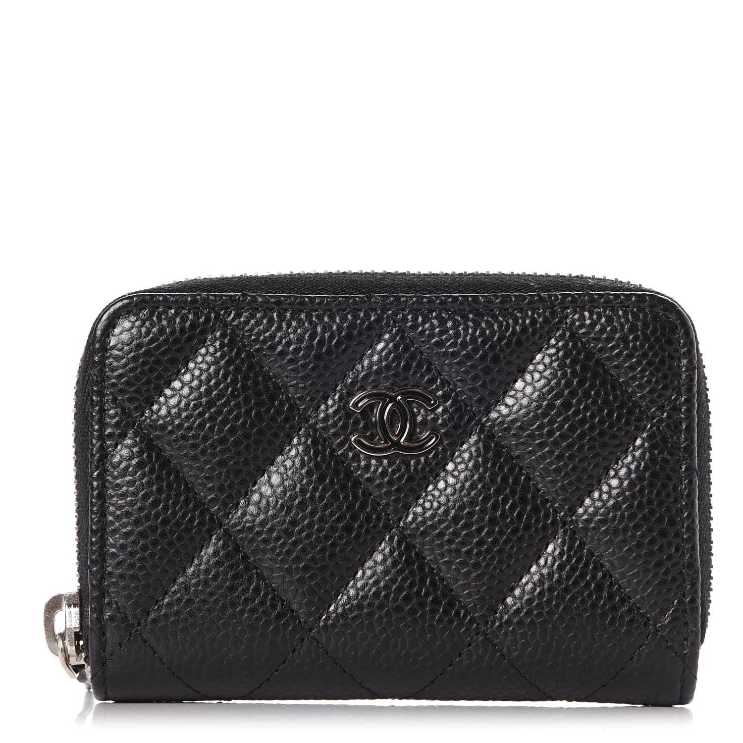 Chanel Caviar Quilted Zip Coin Purse Black 1 of 8