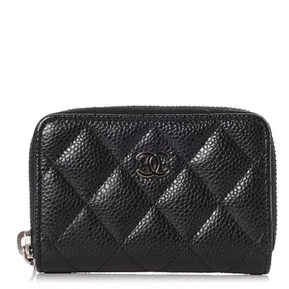 Chanel Caviar Quilted Zip Coin Purse Black 1 of 8