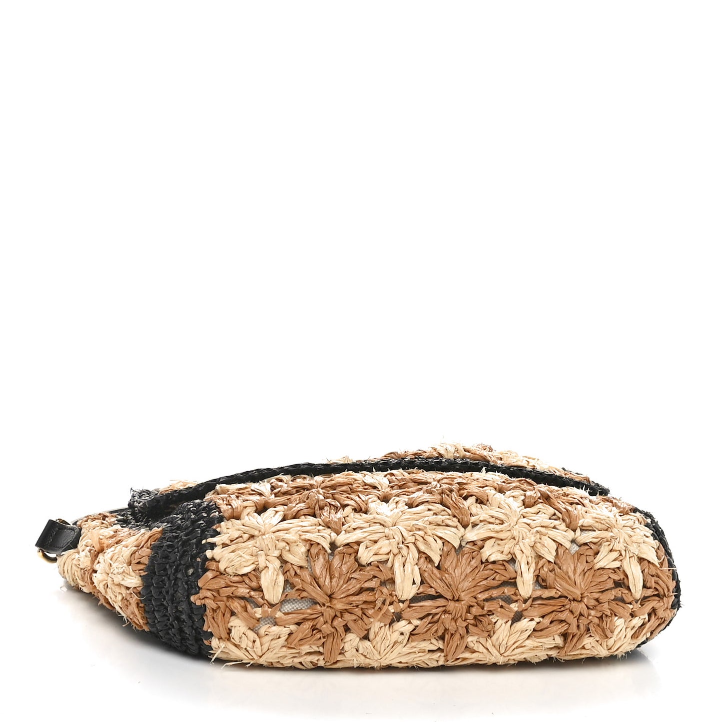 Raffia Azalea Calfskin Crochet Flower Small GG Marmont Shoulder Bag Natural Ecru Black
