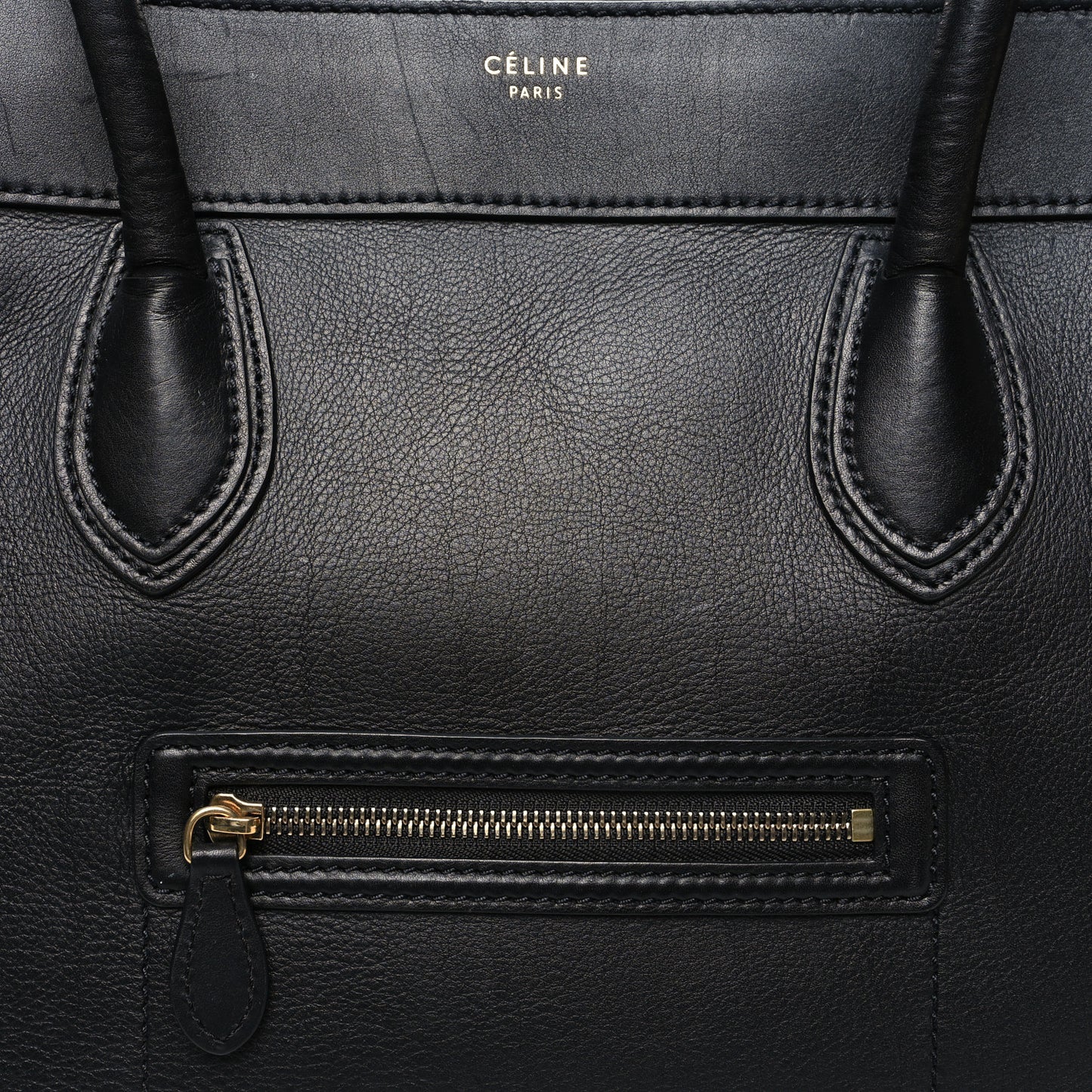 Smooth Calfskin Shoulder Luggage Black