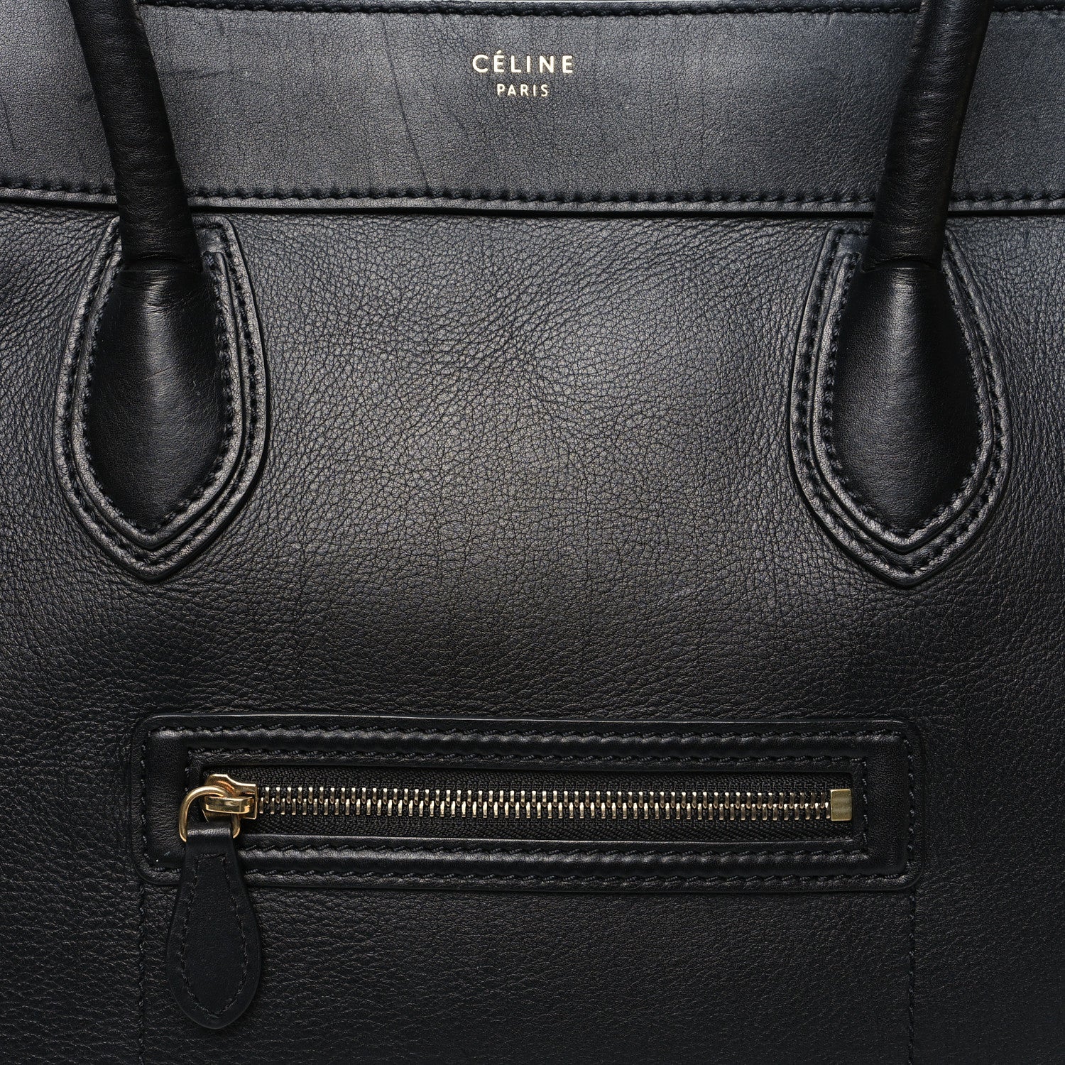 Celine Smooth Calfskin Shoulder Luggage Black 6 of 13
