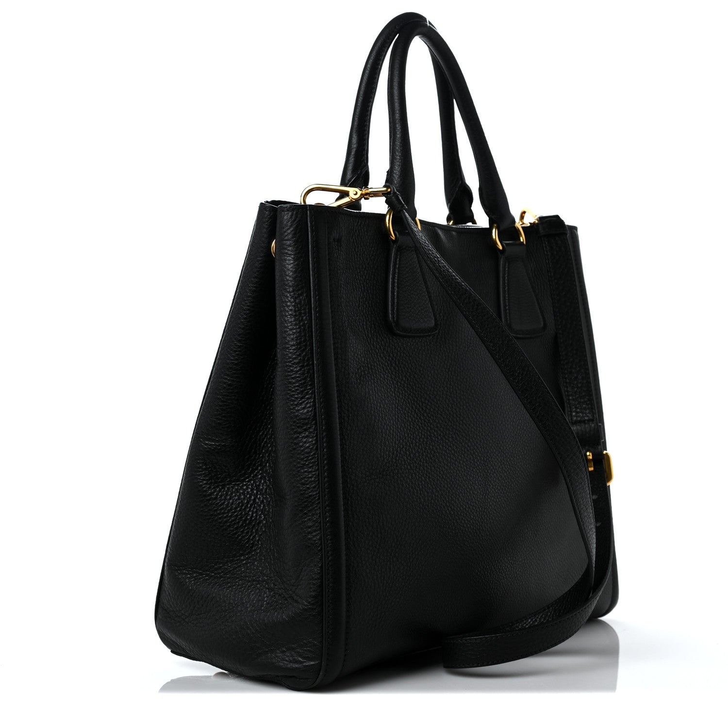 Prada Vitello Daino Shopping Tote Black 3 of 11