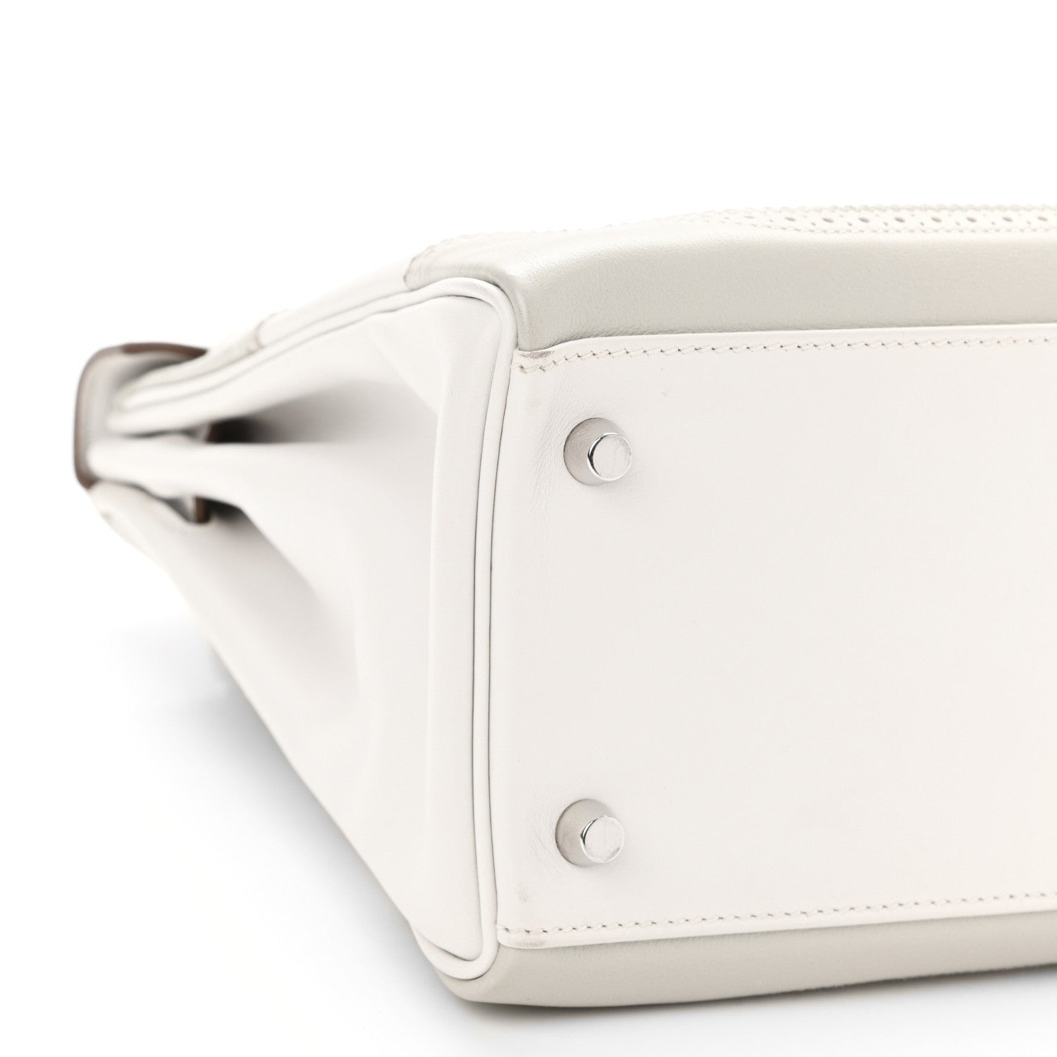 Hermes Swift Ghillies Kelly Retourne 32 White Gris Perle 9 of 10