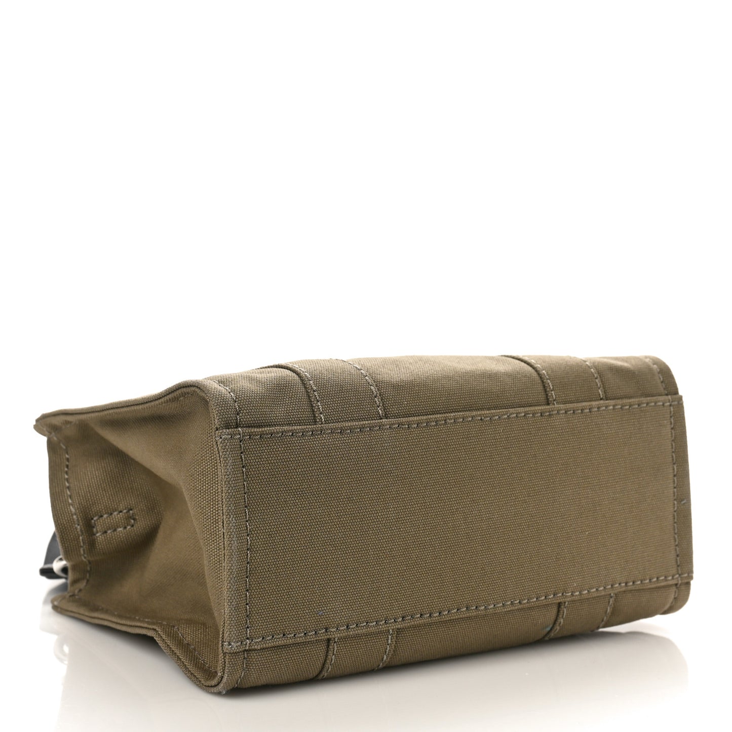 MARC JACOBS Cotton Canvas Small The Traveler Tote Bag Slate Green