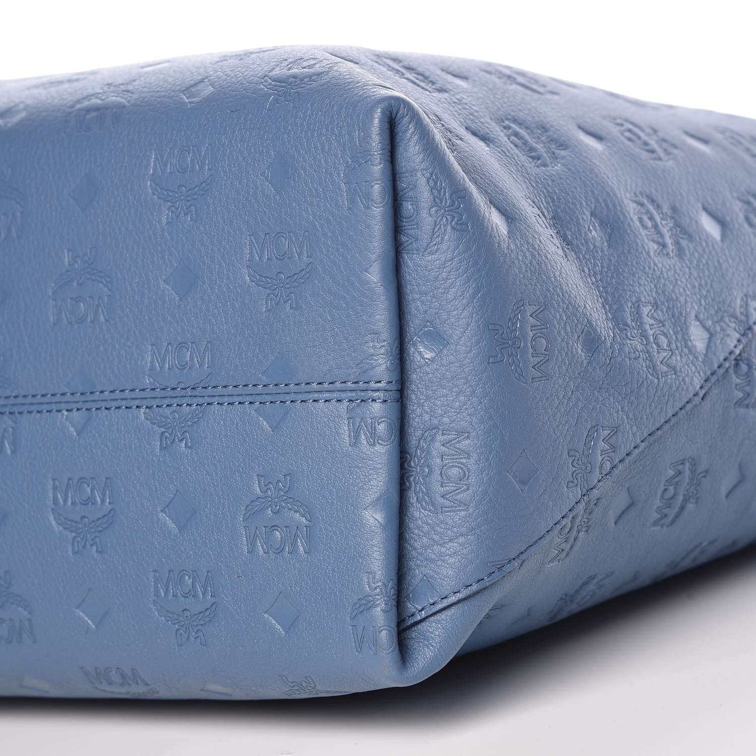 MCM Calfskin Ottomar Monogram Large Klara Hobo Luft Blue 7 of 11