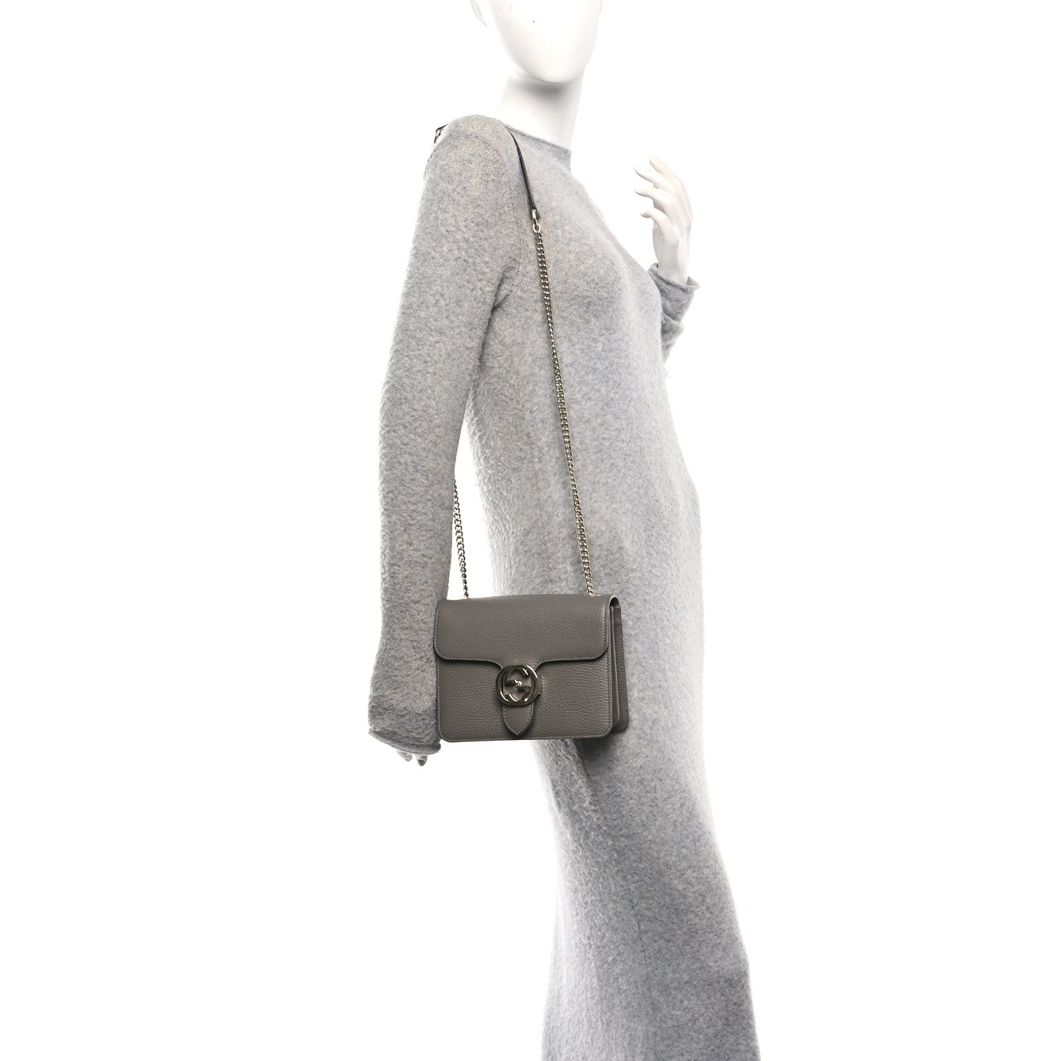 Gucci Dollar Calfskin Small Interlocking G Shoulder Bag Loess 2 of 11