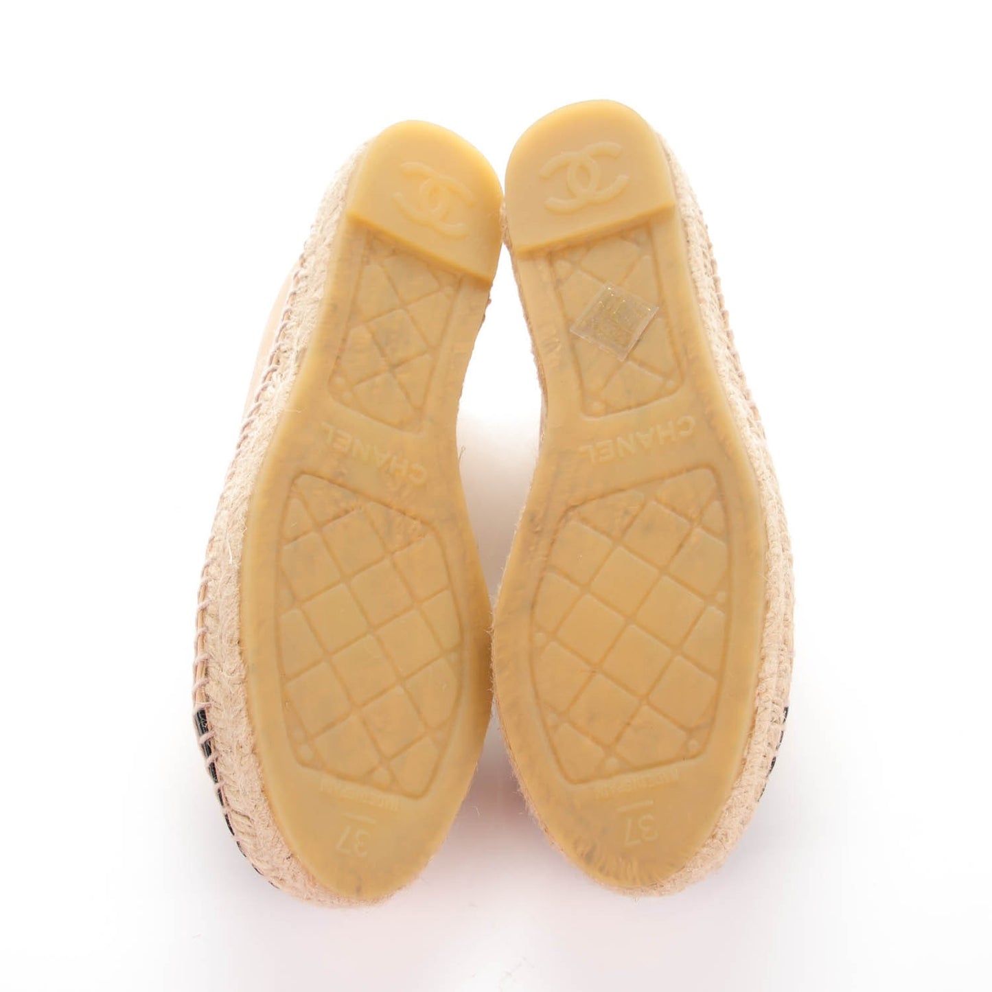 Lambskin CC Espadrilles 37 Beige Black