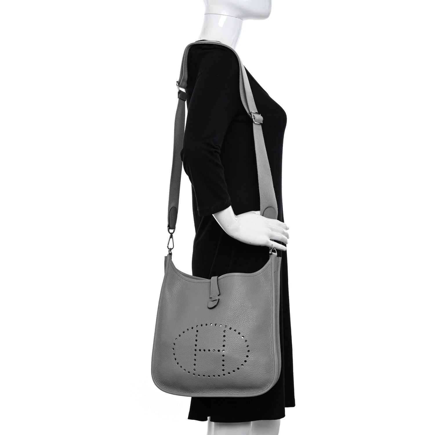 Hermes Taurillon Clemence Evelyne III PM Gris Mouette 2 of 13