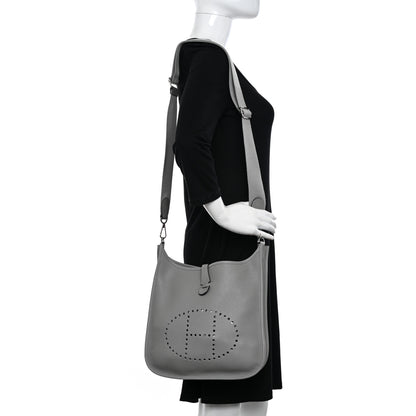Hermes Taurillon Clemence Evelyne III PM Gris Mouette 2 of 13