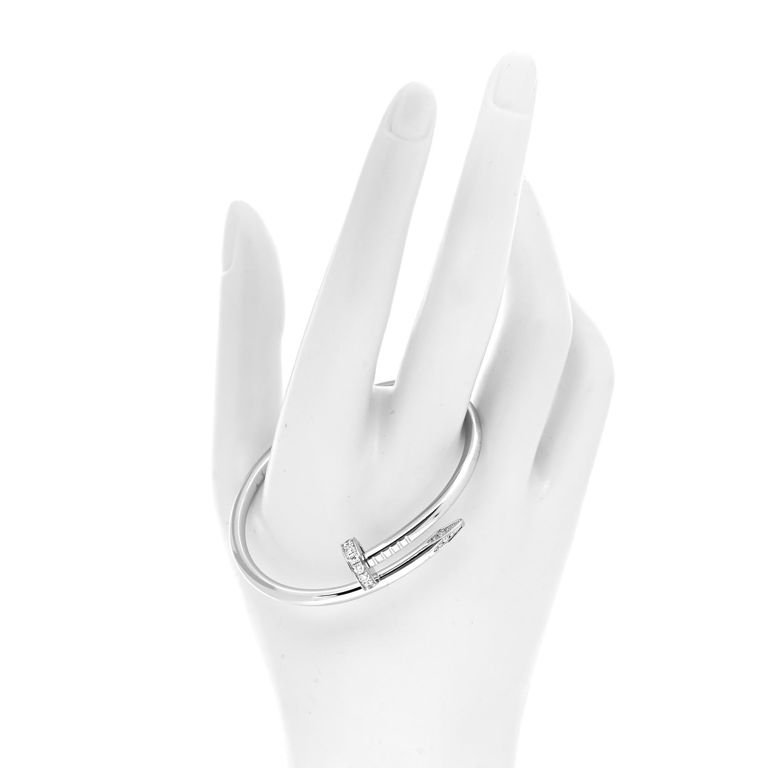 Cartier 18K White Gold Diamond Juste Un Clou Bracelet 15 2 of 5