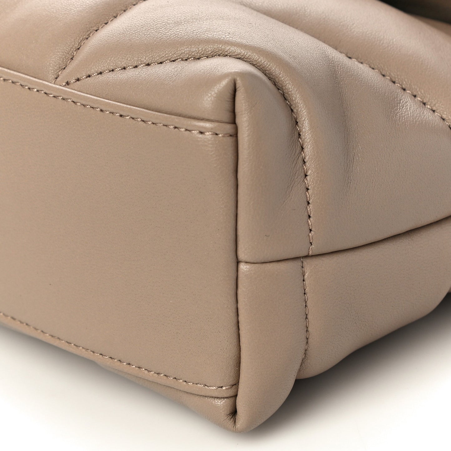 Lambskin Quilted Toy Loulou Puffer Monogram Chain Satchel Dark Beige