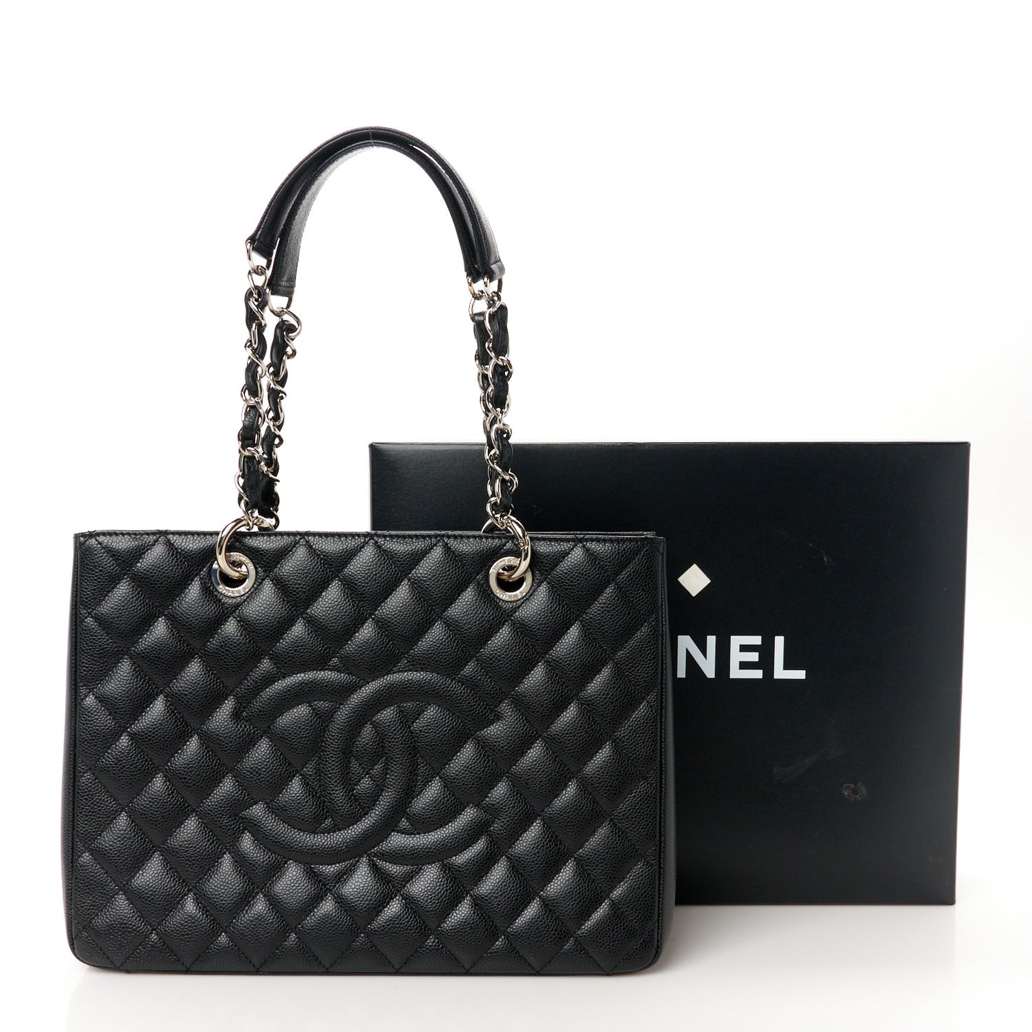 Caviar Quilted Grand Shopping Tote GST Black