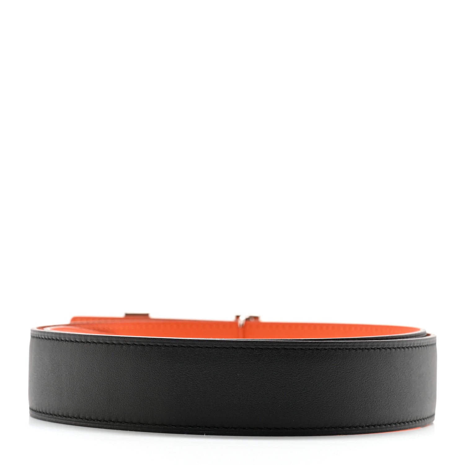 Hermes Swift Epsom 32mm Enamel Quizz H Belt 80 32 Black Orange 2 of 6