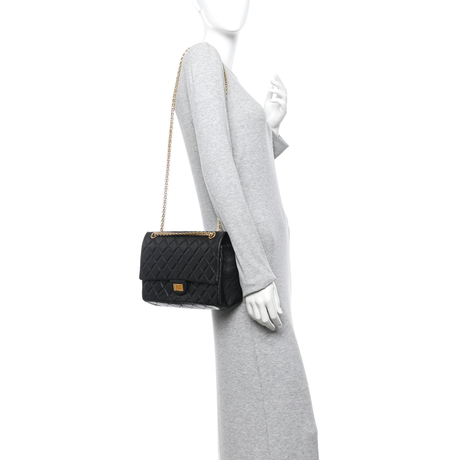 Chanel Aged Calfskin Quilted 2.55 Reissue 226 Flap Black 2 of 11