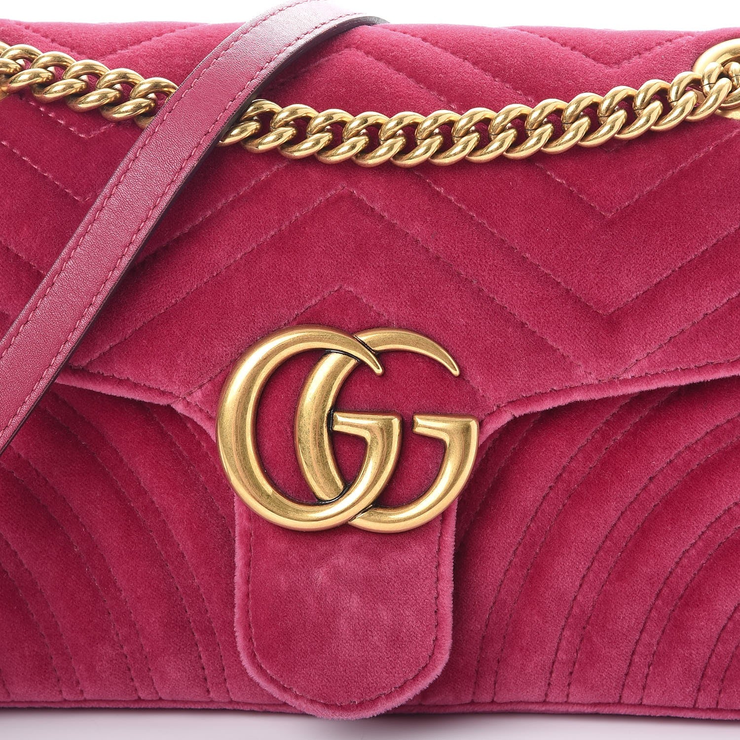 Gucci Velvet Matelasse Small GG Marmont Shoulder Bag Light Raspberry Rose 9 of 11