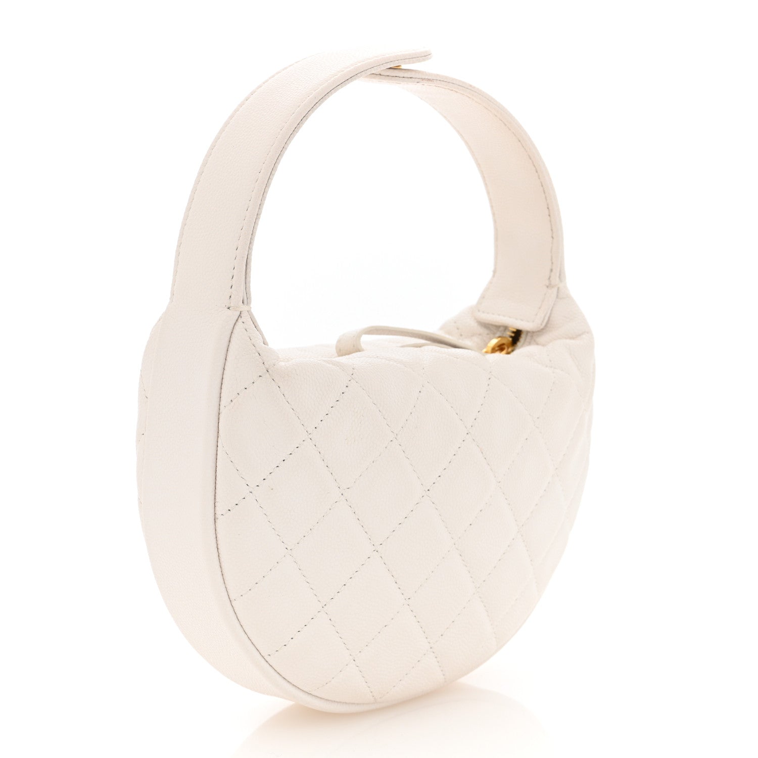 Chanel Caviar Quilted Polly Pocket Pouch Hobo White 2 of 10