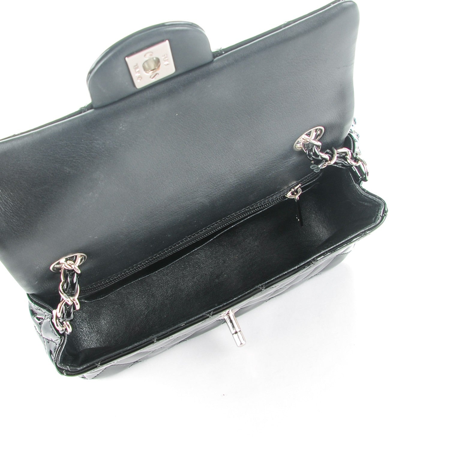 Chanel Patent Calfskin Quilted Mini Rectangular Flap Black 5 of 8