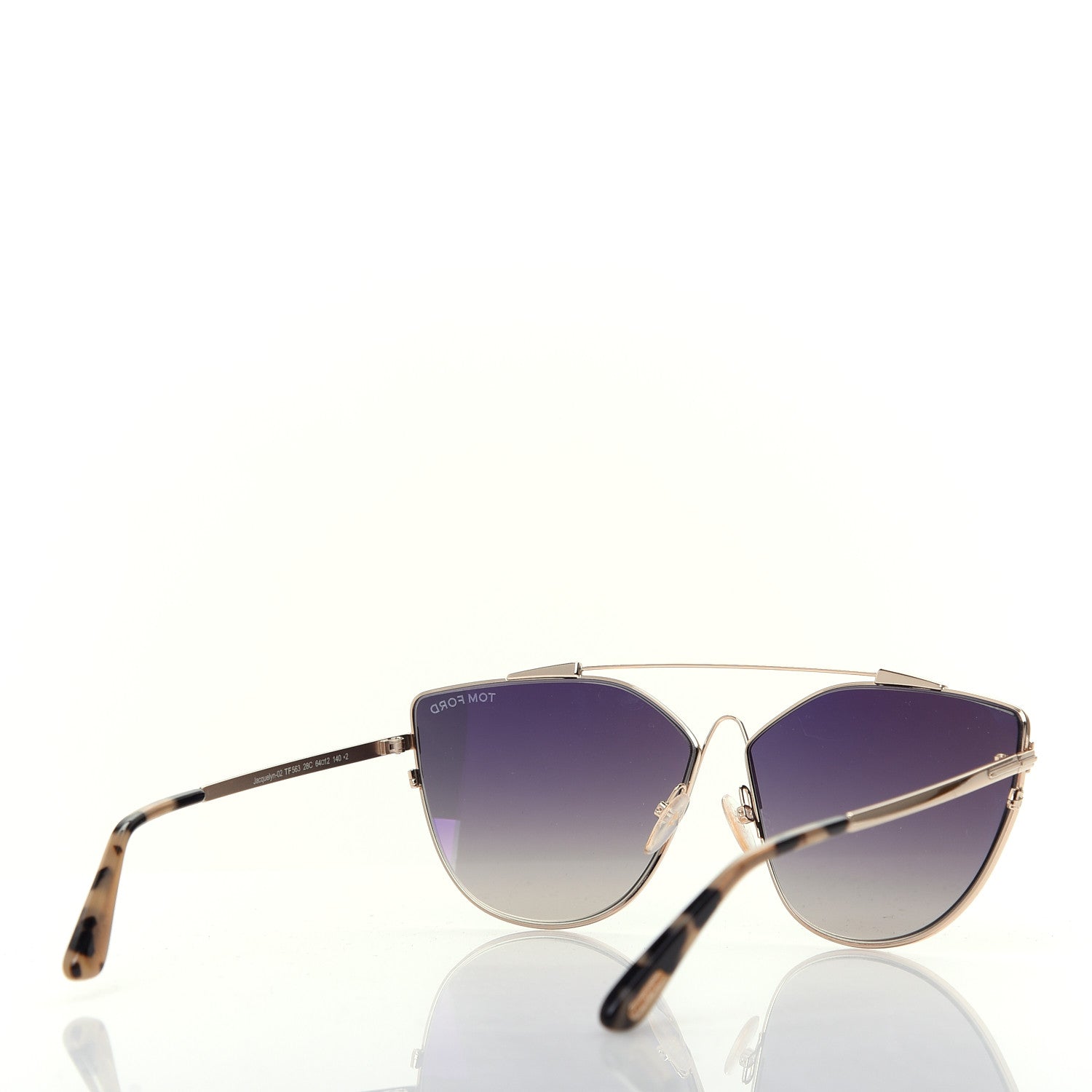 Tom Ford Metal Jacquelyn 02 Aviator Sunglasses TF563 Gold 4 of 8