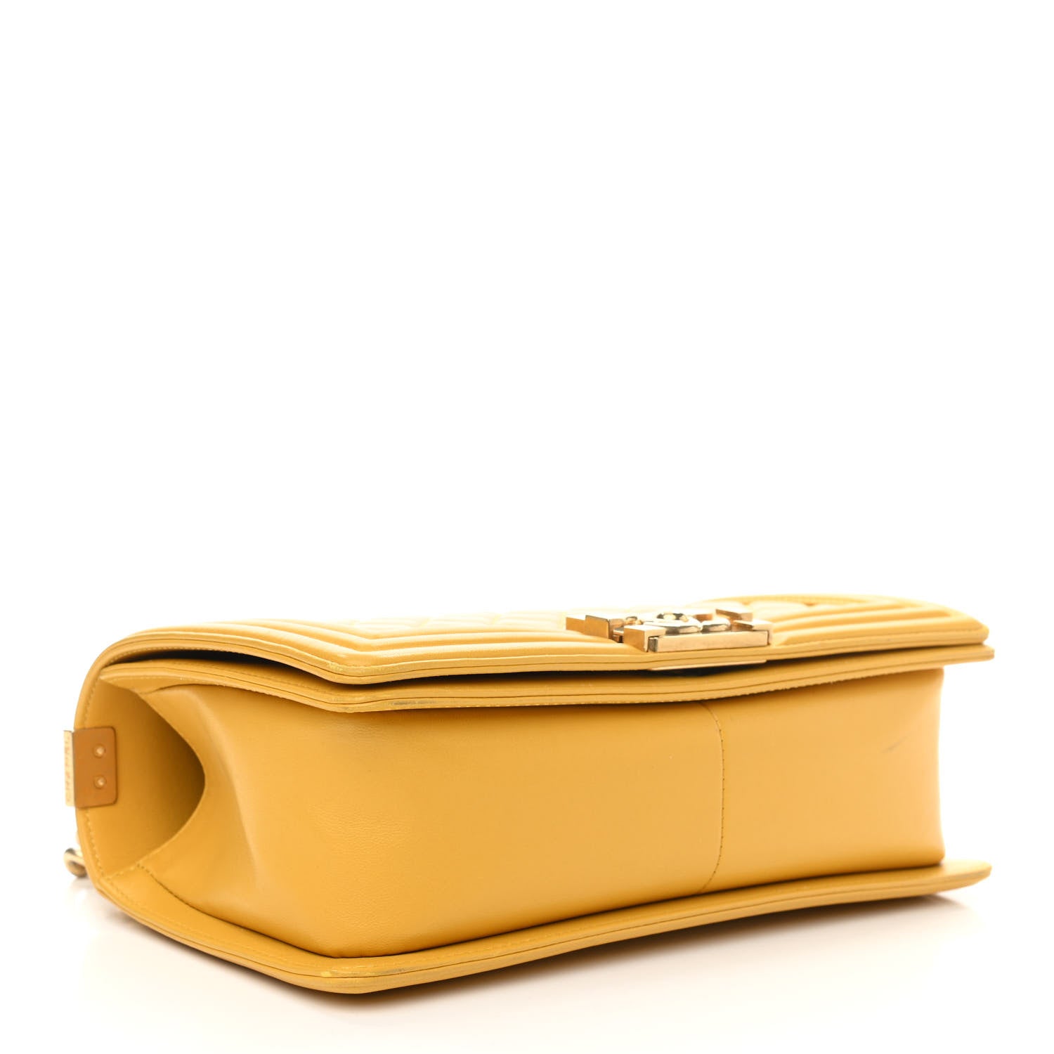 Chanel Calfskin Quilted Medium Boy Flap Yellow 4 of 13
