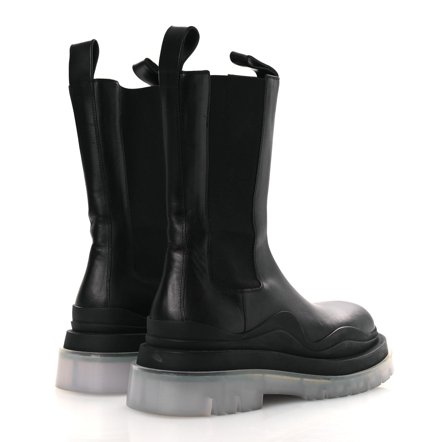 Bottega Veneta Calfskin The Tire Chelsea Boots 39 Black Transparent 5 of 11