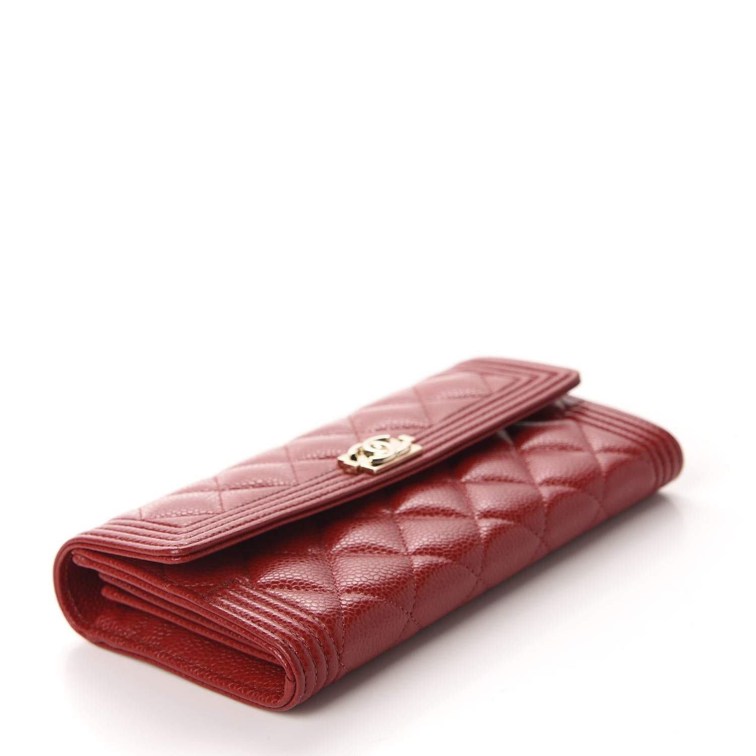 Chanel Caviar Quilted Large Boy Gusset Flap Wallet Red 4 of 8