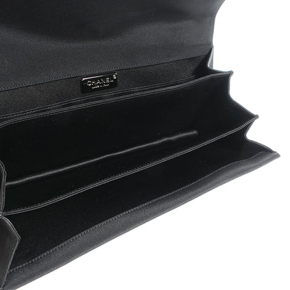 Chanel Satin Ribbon Bow Clutch Black 5 of 7