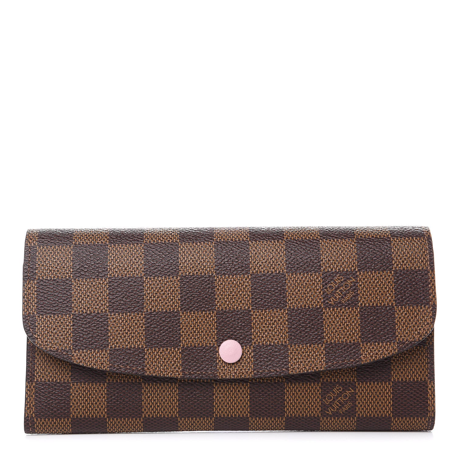 Louis Vuitton Damier Ebene Emilie Wallet Rose Ballerine 1 of 7