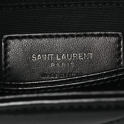 Saint Laurent Calfskin Y Quilted Monogram Monochrome Toy Loulou Crossbody Bag Black 6 of 12