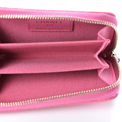 Chanel Iridescent Caviar Quilted Zip Card Holder Pink 4 of 7