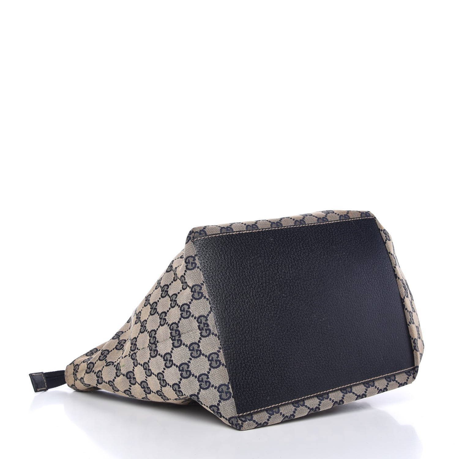 Gucci GG Monogram Medium Web Handle Bucket Tote Navy Blue 4 of 9