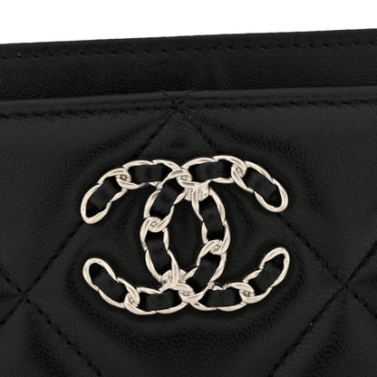 Chanel Lambskin Quilted Chanel 19 Card Holder Black 9 of 10