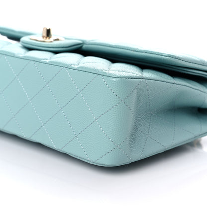 Chanel Caviar Quilted Medium Double Flap Light Blue 9 of 10