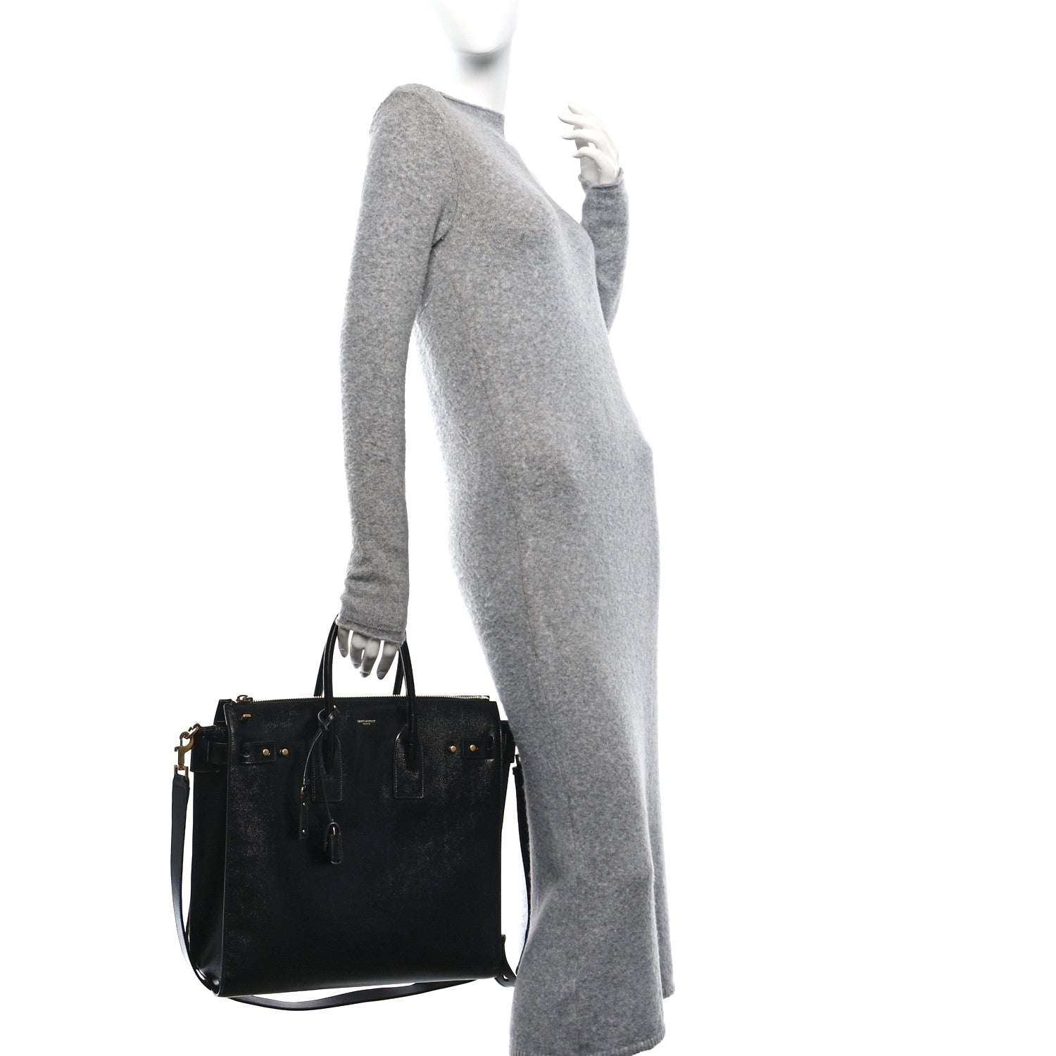 Saint Laurent Patent Grain De Poudre  Sac De Jour Souple North South Tote Black 2 of 14
