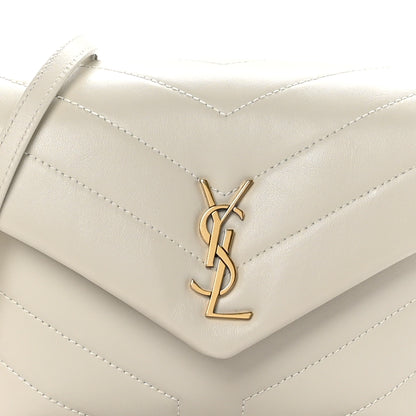 Saint Laurent Calfskin Y Quilted Monogram Toy Loulou Crossbody Bag Blanc Vintage 9 of 11