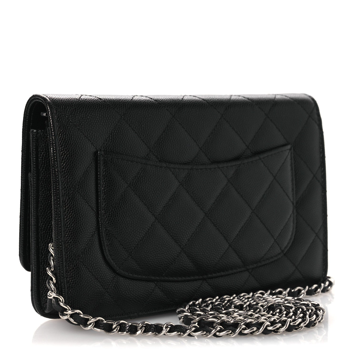 Chanel Caviar Quilted Crystal Star Wallet On Chain Black 2 of 14