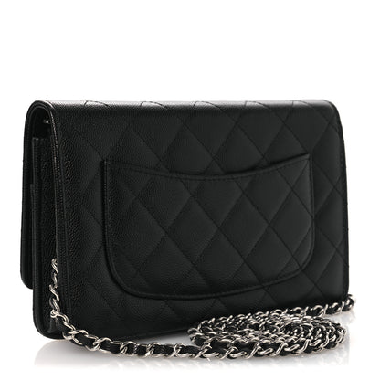 Chanel Caviar Quilted Crystal Star Wallet On Chain Black 2 of 14