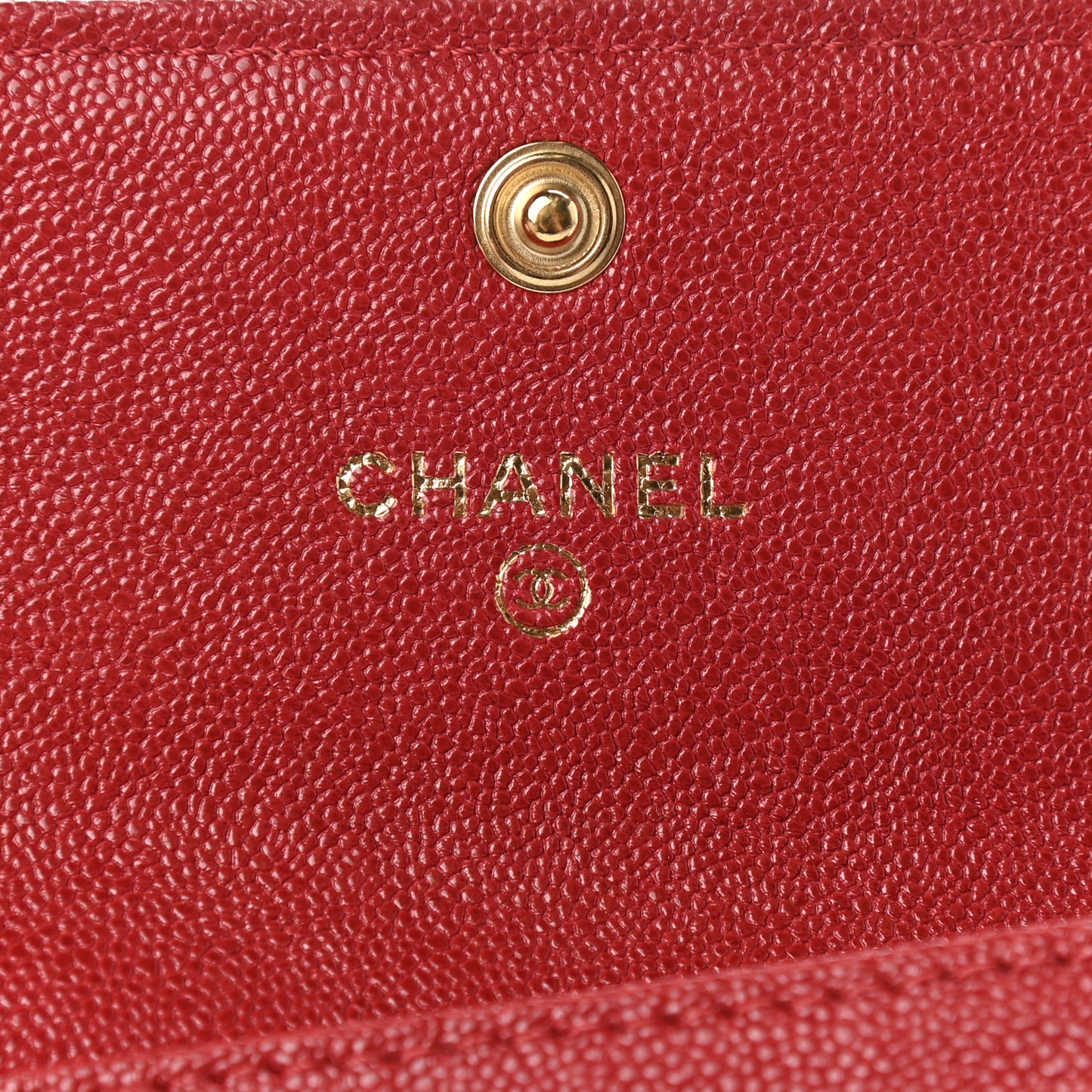Caviar Quilted Boy Flap Card Holder Wallet Red