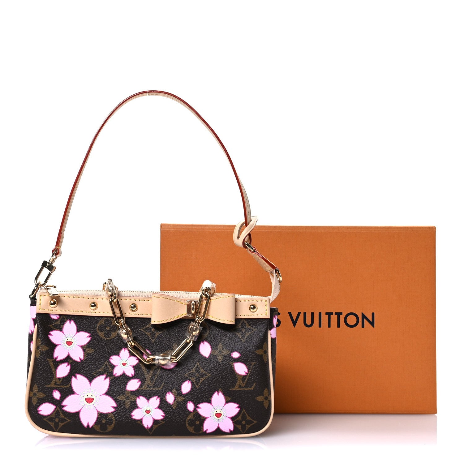 Louis Vuitton LV X TM Monogram Pochette Accessories Sakura Brown