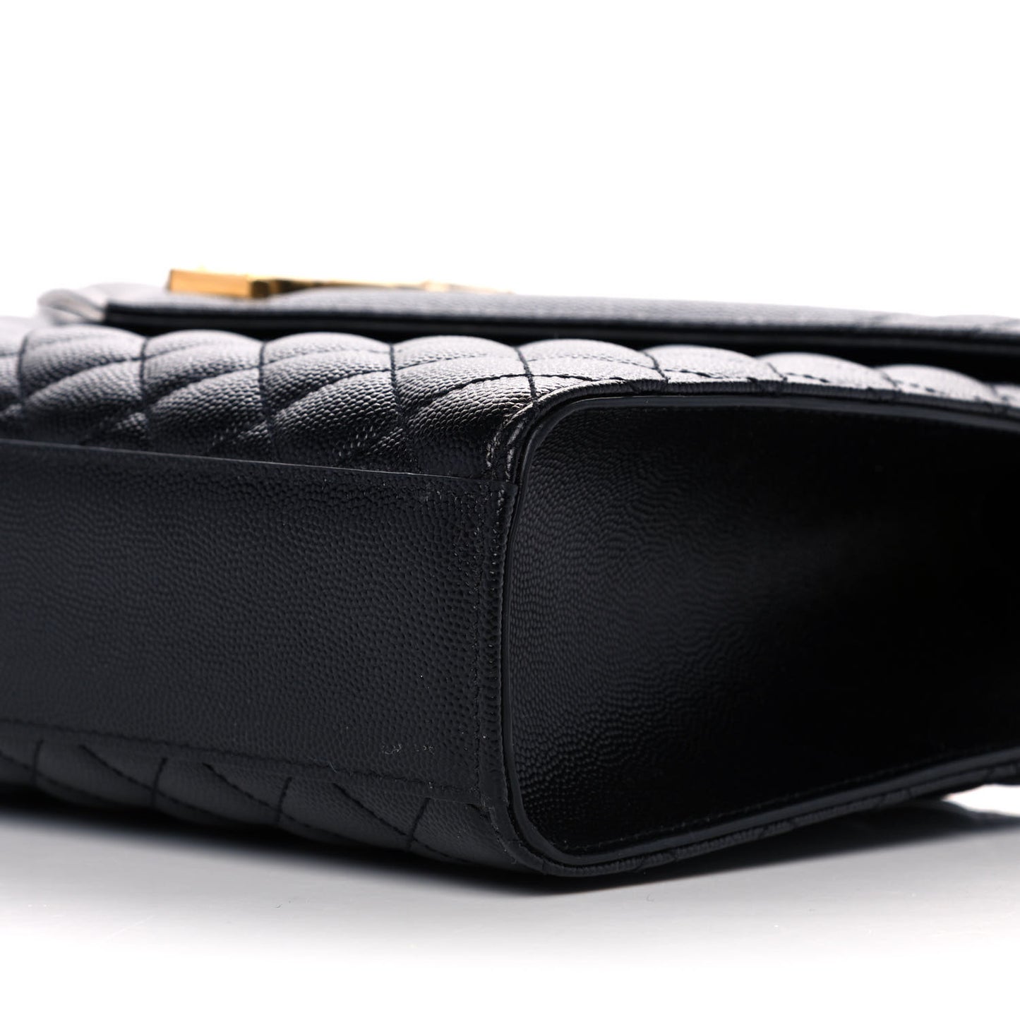 Grain De Poudre Textured Mixed Matelasse Large Triquilt Monogram Satchel Black