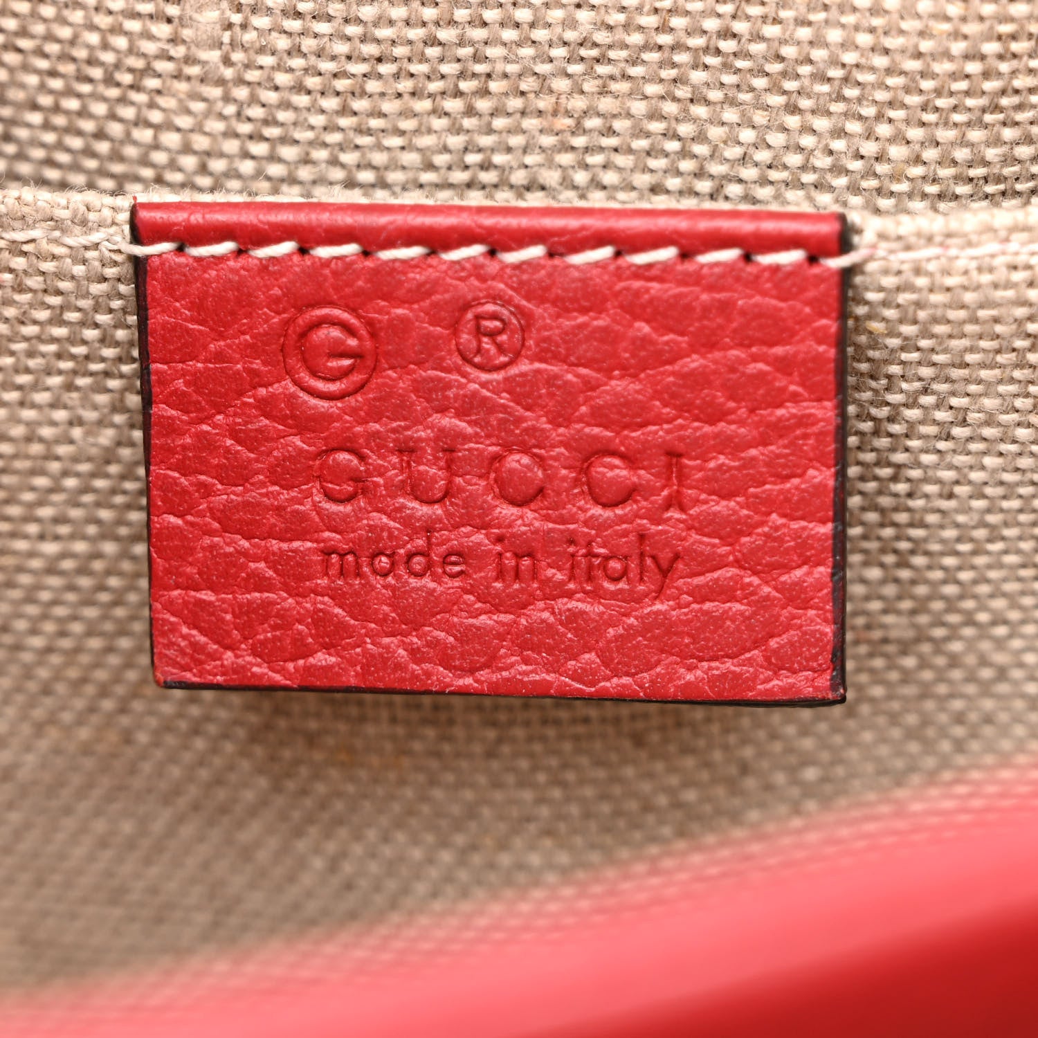 Gucci Dollar Calfskin Small Interlocking G Shoulder Bag Red 6 of 11