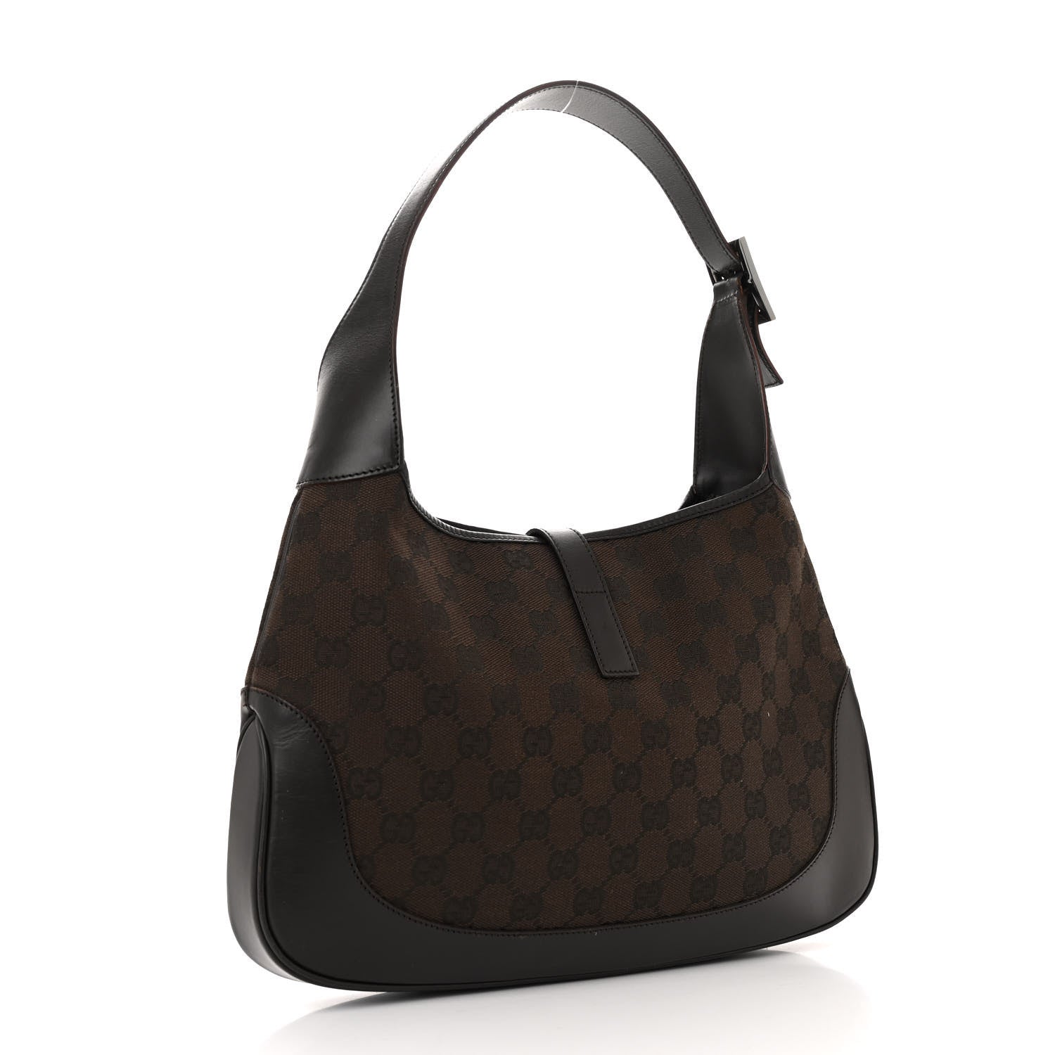 Gucci Monogram Small Jackie O Hobo Dark Brown 3 of 14