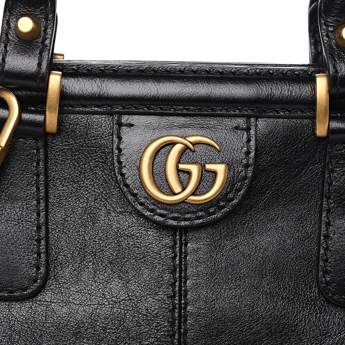 Calfskin Medium Re(Belle) Top Handle Bag Black
