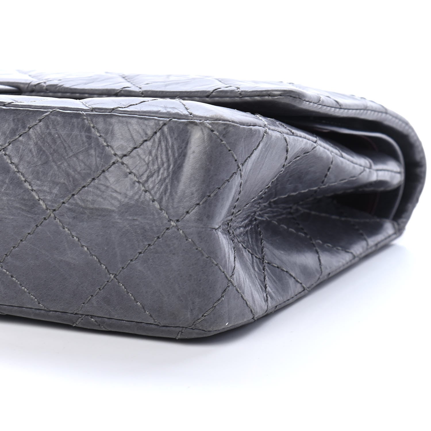 Chanel Aged Calfskin Quilted 50th Anniversary 2.55 Reissue Flap 226 Grey 9 of 11